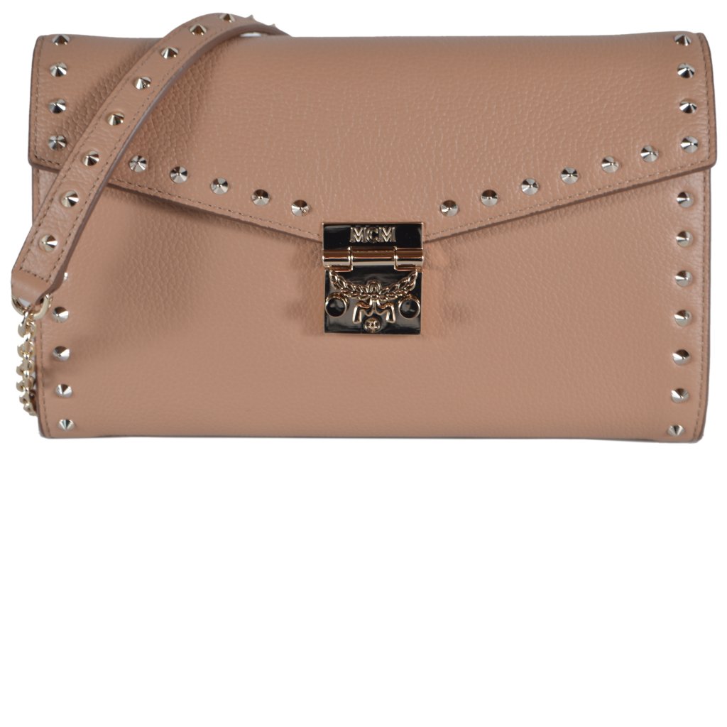 Mcm Studded Patricia Chain On Wallet Bag